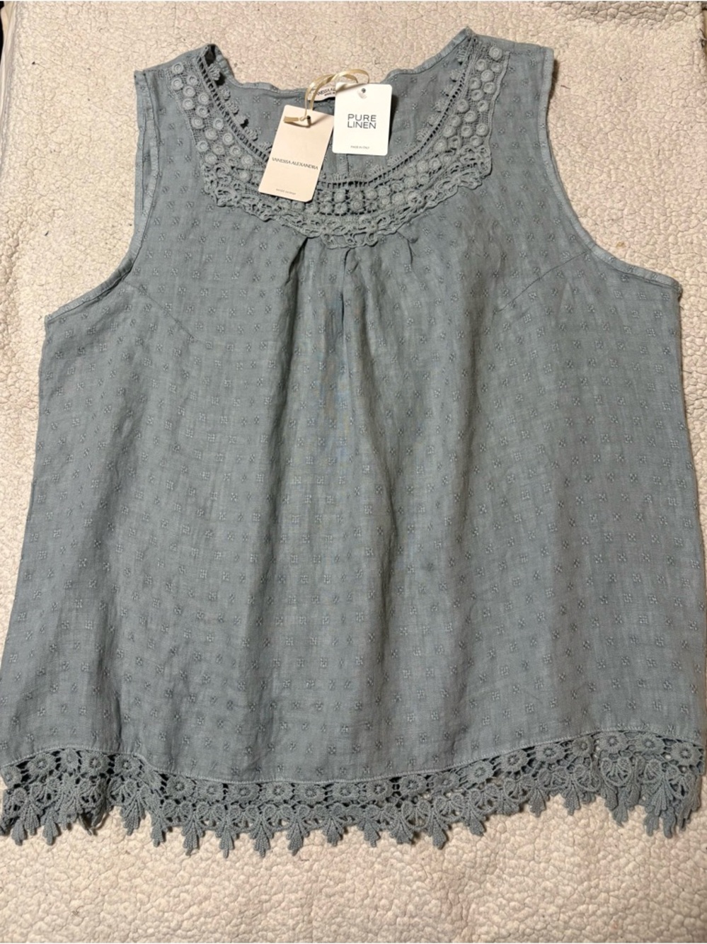 Women's Sleeveless Crochet-Trim Tank Top